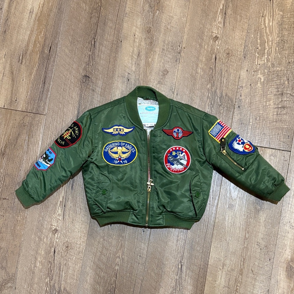 Kids Green Bomber Jacket - 4T